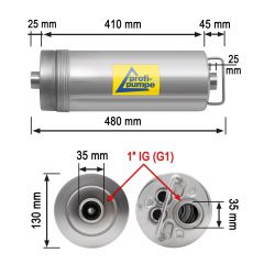 Tauchpumpe REGEN-STAR-SUPER  1000  mit Anschluss f. Schwimmende Entnahme/Vorfilter und 19m Kabel