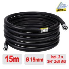 Diesel Gummi-Schlauch-Set 1.2 Innendurchmesser 19mm mit ¾-AG-Schlauchtüllen, schwarz, 15m
