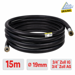 15m Diesel Gummi-Schlauch-Set 2.2 mit 3/4 Zoll AG/IG-Schlauchtüllen