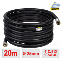 20m Diesel Gummi-Schlauch-Set 2.1 mit 1 Zoll AG/IG-Schlauchtüllen