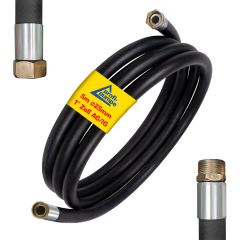 5m Diesel Gummi-Schlauch-Set 2.1 mit 1 Zoll AG/IG-Schlauchtüllen