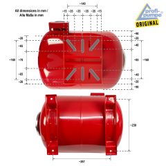 Drucktank Ausdehnungsgefäß Druckkessel  50L, Kohlenstoffstahl