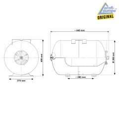 Drucktank Ausdehnungsgefäß Druckkessel  60L, Kohlenstoffstahl