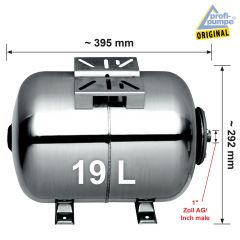 Drucktank Ausdehnungsgefäß Druckkessel  19L, Edelstahl