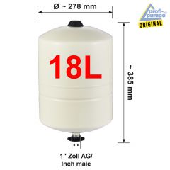 Drucktank Ausdehnungsgefäß Druckkessel 18L, Polypropylen-Inliner