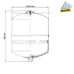 Drucktank Ausdehnungsgefäß 18L, Polypropylen-Inliner