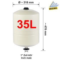 Drucktank Ausdehnungsgefäß Druckkessel 35L, Polypropylen-Inliner