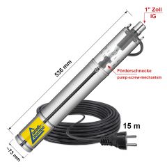 3 Tiefbrunnenpumpe SCREW-Star 370-10-230V Schraubenpumpe mit ROTOR und STATOR-Ersatz-Set