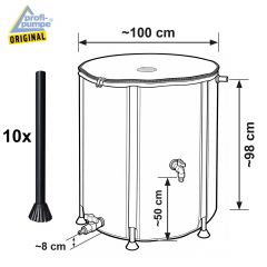 Faltbare Regentonne 750L RAIN-FLEX 750, Anthrazit-Grau