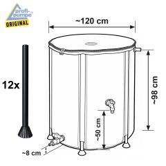 Faltbare Regentonne 1100L RAIN-FLEX 1100, Anthrazit-Grau