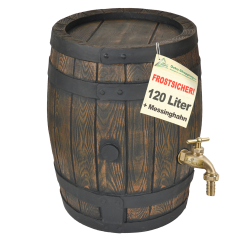 Regentonne Eichenfass 120L mit Messing-Wasserhahn 3/4 Zoll