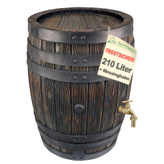 Regentonne Eichenfass 210L mit Messing-Wasserhahn 3/4 Zoll