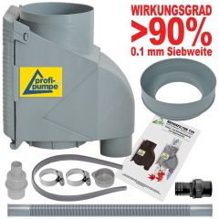 Fallrohrfilter T50 grau inkl. DN50 Anschluss-Set grau