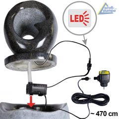 B-Ware 230V - Gartenbrunnen WASSER-GEFLÜSTER mit LED-Licht 