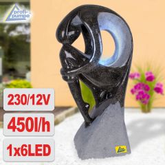 230V - Gartenbrunnen SEELEN-FRIEDEN mit LED-Licht 