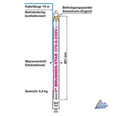 3 Tiefbrunnenpumpe BRUNNEN-STAR 370-9-230V