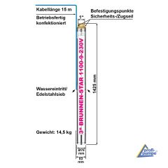 3 Tiefbrunnenpumpe BRUNNEN-STAR 1100-9-230V