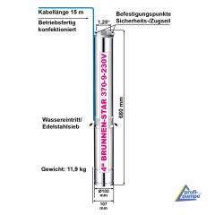 B-Ware 4 Tiefbrunnenpumpe BRUNNEN-STAR 370-9-230V