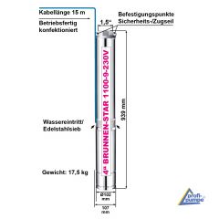 4 Tiefbrunnenpumpe BRUNNEN-STAR 1100-9-230V