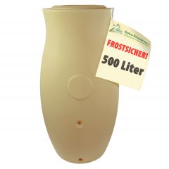 Regenfass mit Pflanzschale Amphore Maja 500l beige-gelb