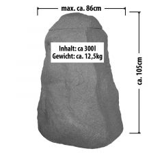 Regentonne FELSBROCKEN stein-grau zzgl. Befüll- und Entnahme-Set-Auswahl