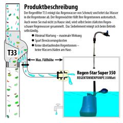 Fallrohrfilter raintec T33 Zink-Grau