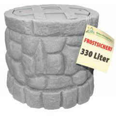 Regentonne MÄRCHENBRUNNEN granit-grau 330l