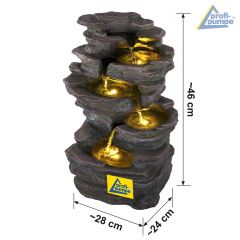 230V - Gartenbrunnen KÖNIGS-FELS mit LED-Licht