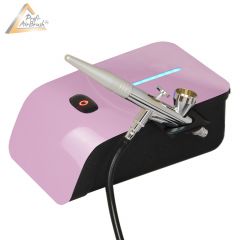 Profi-AirBrush Set Carry IV-TC pink - ideal für  Einsteiger! mit Zubehörauswahl 