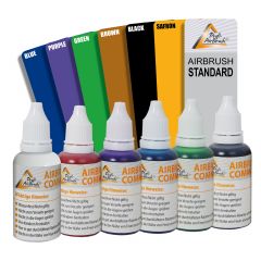 Airbrush Farben 6er Set, universal, auch für Tattoo geeignet 