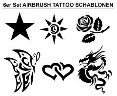 Airbrush Tattoo Schablonen 6er Set