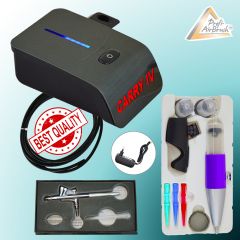 TORTEN DEKO SET Profi-AirBrush Set Carry IV-TC schwarz mit Single Action Gun 208 D 0,4