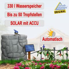 Regentonne MÄRCHENBRUNNEN granit-grau 330l zzgl. Befüll- und Entnahme-Set - Auswahl