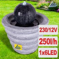 B-Ware 230V - Gartenbrunnen WOGEN-RAUSCH mit LED Licht