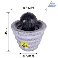 B-Ware 230V - Gartenbrunnen WOGEN-RAUSCH mit LED Licht